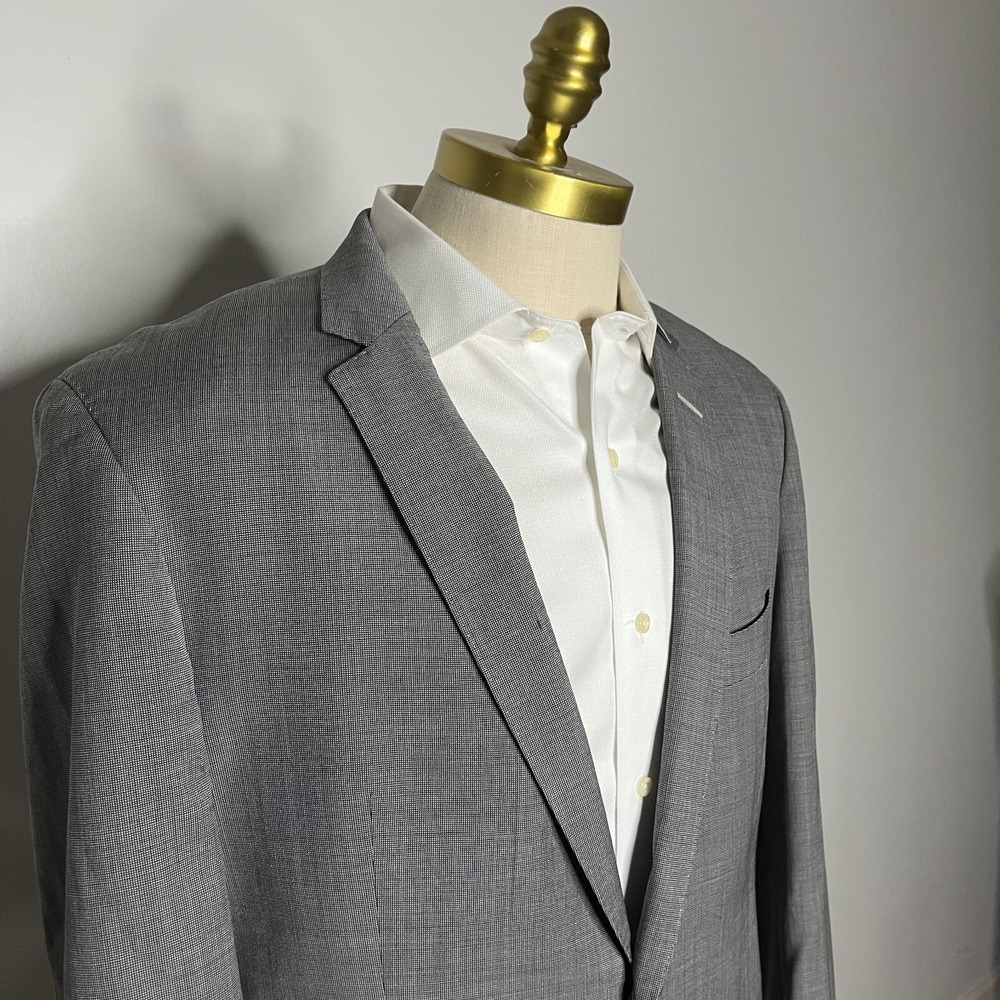 Hugo Boss Men's 42R Gray Wool Suit Jacket Blazer 2-Button Solid
